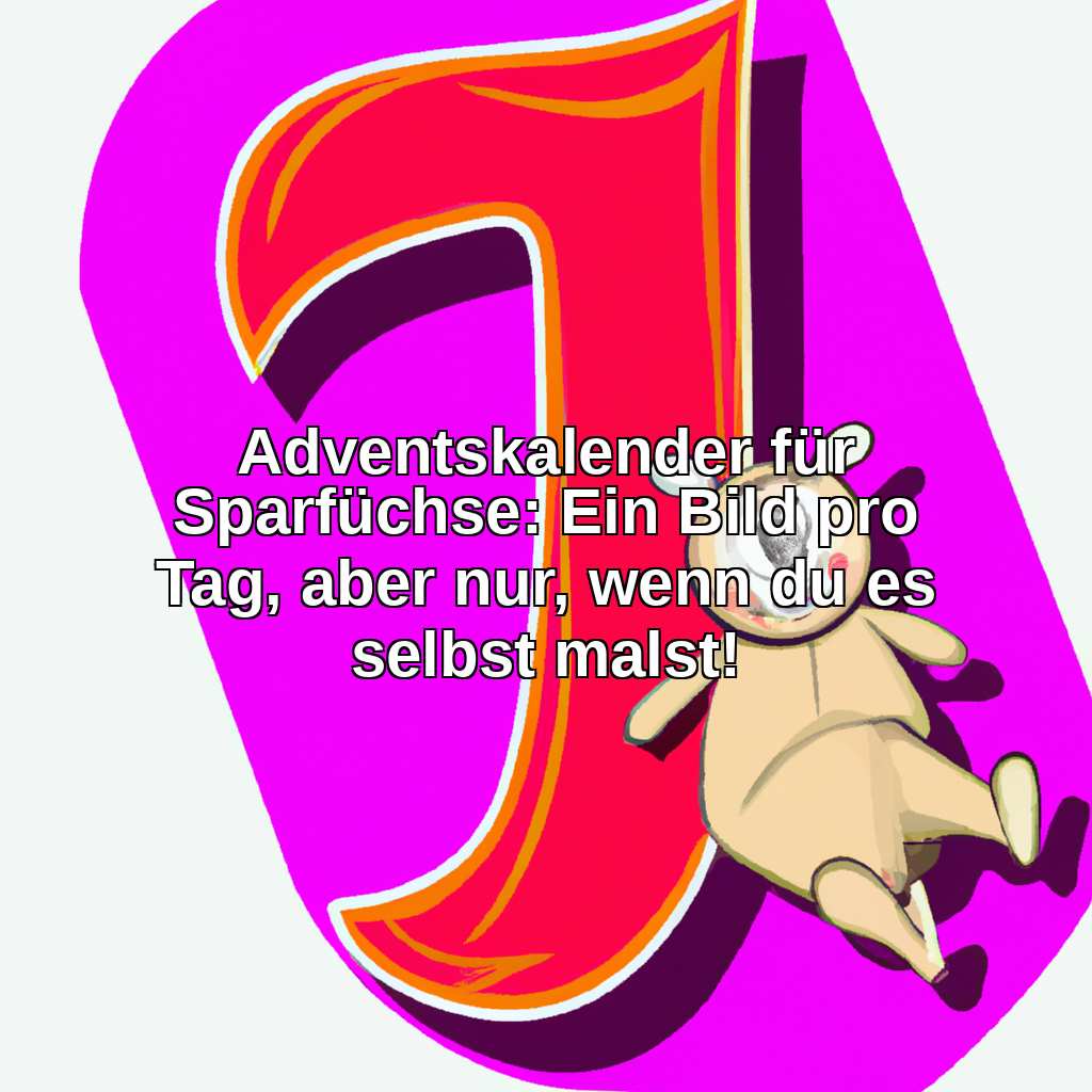 Adventskalender für Sparfüchse: Ein Bild pro Tag, aber nur, wenn du es selbst malst!