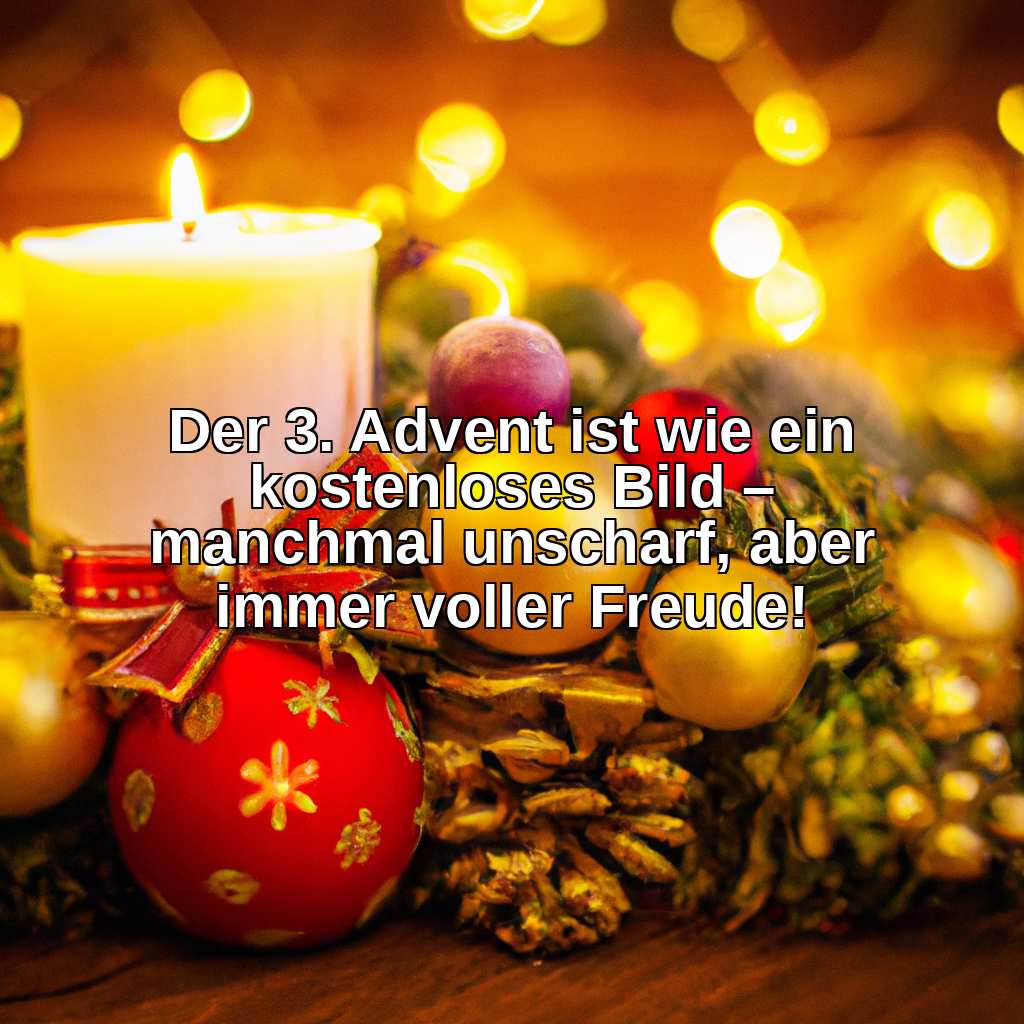 Der 3. Advent ist wie ein kostenloses Bild – manchmal unscharf, aber immer voller Freude!