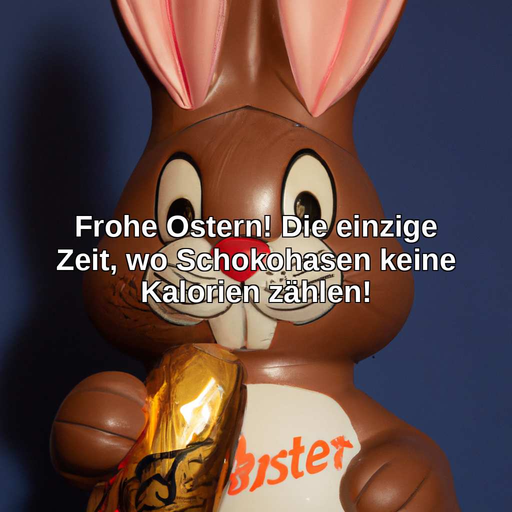 Frohe Ostern! Die einzige Zeit, wo Schokohasen keine Kalorien zählen!