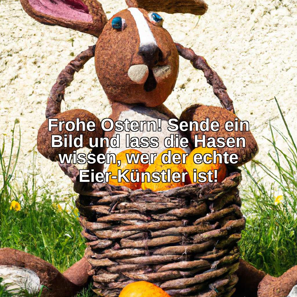 Frohe Ostern! Sende ein Bild und lass die Hasen wissen, wer der echte Eier-Künstler ist!